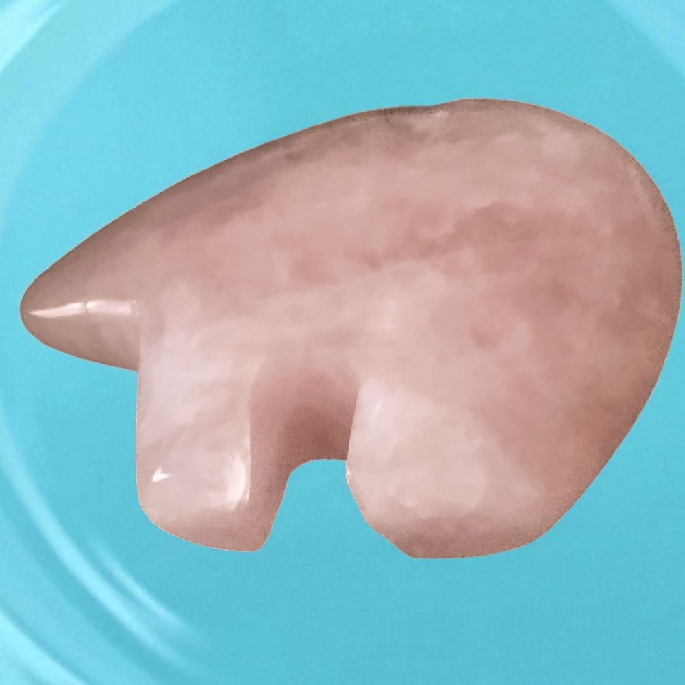 Rose Quartz Large Carved Bear